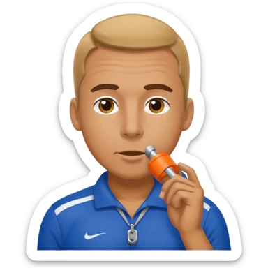 track coach with whistle sticker