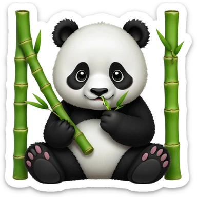 panda eating bamboo sticker