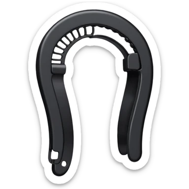 a curved hair accessory with teeth on both sides that hinge together, designed to secure hair in a vertical ponytail sticker