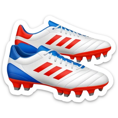 Cinematic Realistic image of a pair of soccer boots featuring finely detailed synthetic and leather textures, vibrant accents and dynamic design elements, illuminated by bright, field-side lighting that captures their sporty essence sticker