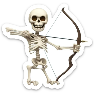 skeleton with a bow sticker