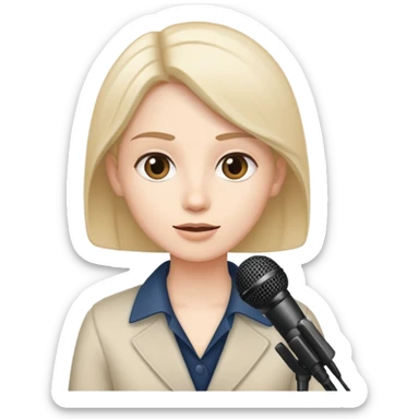 person giving a webinar speaking into a microphone sticker