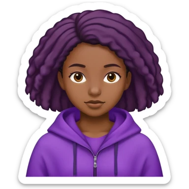 Black girl with purple garment on  sticker