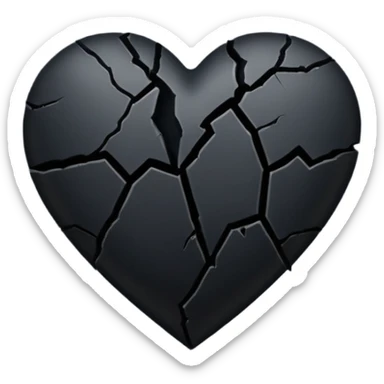 black heart with a jagged crack sticker