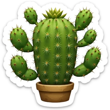 green cactus with arms sticker