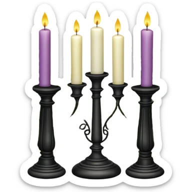 Aesthetic scenic beautiful gorgeous holy divine spiritual pretty elegant sparkly shiny scene of Candles, flowers, marble pedestals, lush vines, ferns, scenic aesthetic scenery sticker