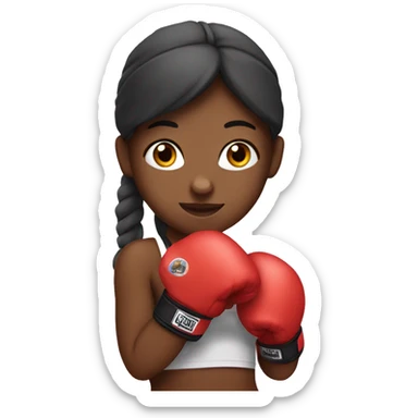 Boxer girl with gloves sticker