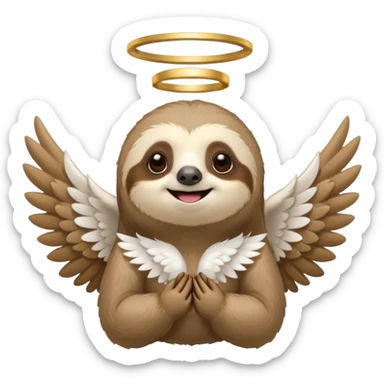 sloth angel sticker