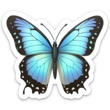 Pastel blue iridescent butterfly sticker