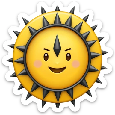 Círculo amarillo con puas alrevedor y un checkdentro todo amarillo quitale lo negro sticker