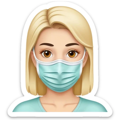 Chica con mascarilla  sticker