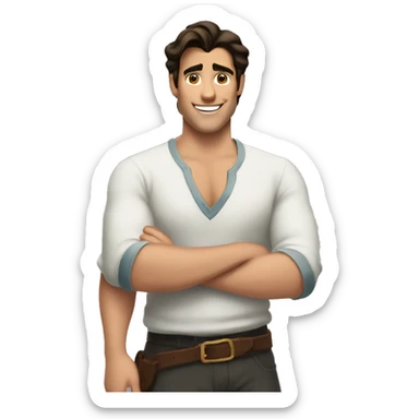 Prince Eric wearing a v neck shirt sticker