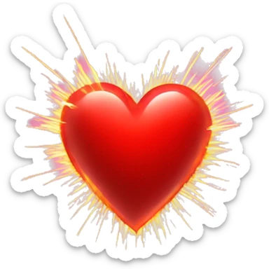 Heart red with spark sticker
