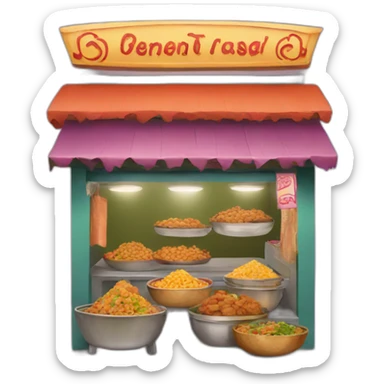indian street food shop sticker
