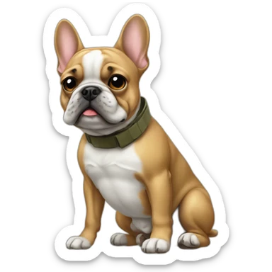 frenchie dog as a military sticker