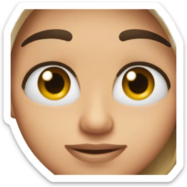 long hear, brow eyes, brow hear sticker