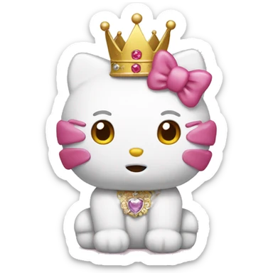 Hello kitty with crown sticker
