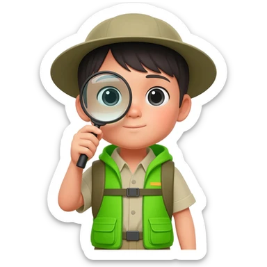 active asian kid explorer sticker