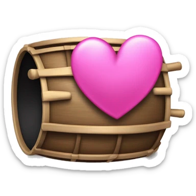 Ein hellrosanes herz mit einer süßen schleife drum herum die dunkel rosa ist sticker