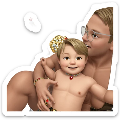 festive yaoi celebration with jewels sticker