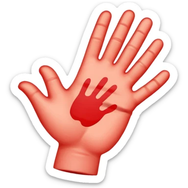 peach emoji with red hand print like a spanking simple post spanking red mark  sticker
