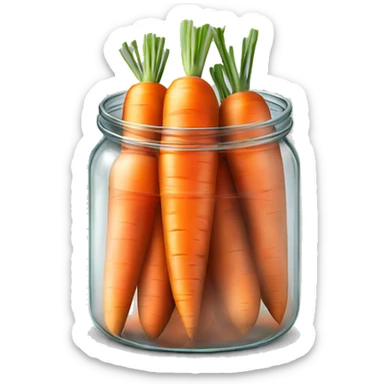 Realistic glass jar of carrots isolated. sticker