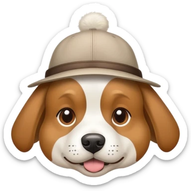 Dog with hat backwards  sticker
