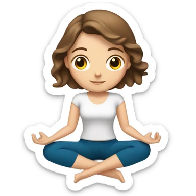 White girl brown hair doing yoga  sticker