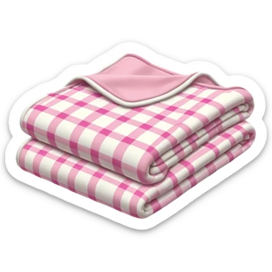 Plad white and pink blanket folded  sticker