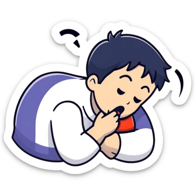 guy with black hair choking himself  sticker