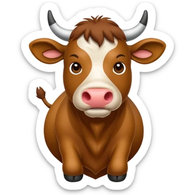 Vaca escocesa donde no se le ven los ojos sticker