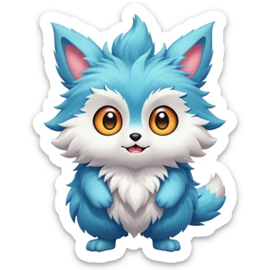 Cartoonic Cute Funny Silly Childish Anime Fakémon-Fantasy-creature (full body) sticker