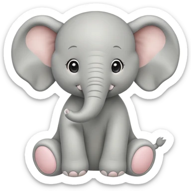 baby elephant ikea stuffed animal clapper elephant no ivory sitting light yellowish grey sticker