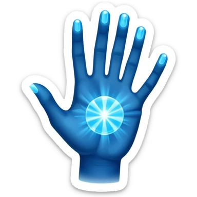 Make a hologram projection coming from hand sticker