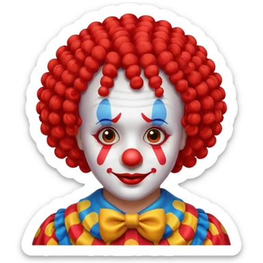 clown wig hair sticker