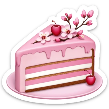 sakura cake slice sticker