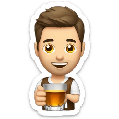 cara de hombre gordo bebiendo copa de whiskey sticker