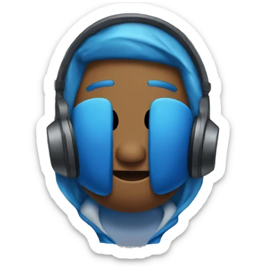 Blue among us wearing headphones  sticker
