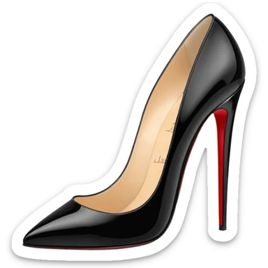 High heel black patent louboutin sticker