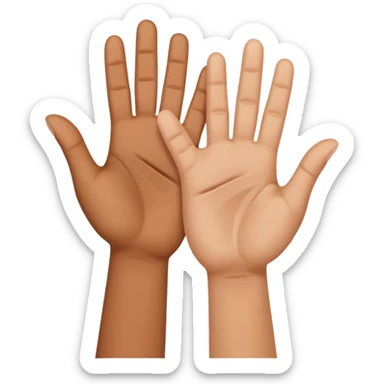 Two hands high-five sticker
