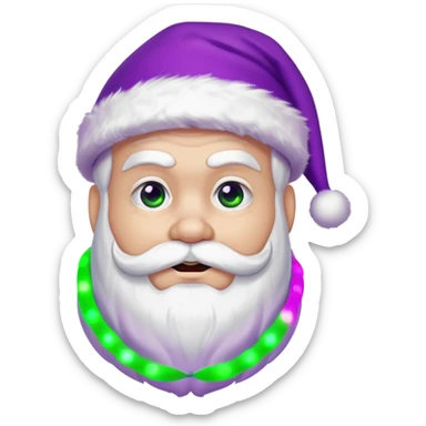 a cool looking santa at a rave with purple and green sticker