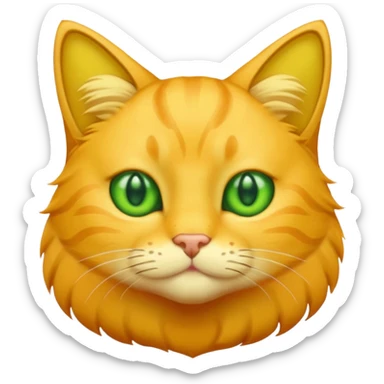 GATO AMARILLO SIN OREJAS VERDES sticker