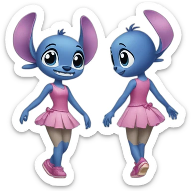 Stitch danseuse sticker