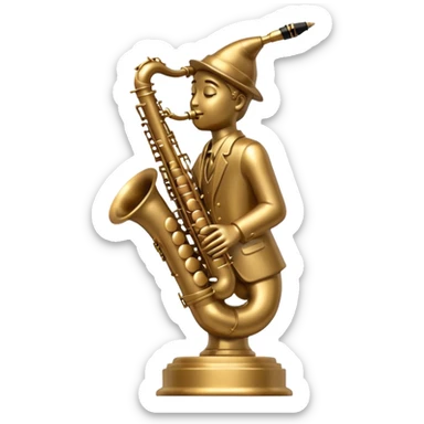 statue playing saxophone sticker