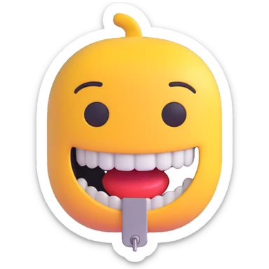 zipper mouth emoji, neutral expression, simple, clear sticker