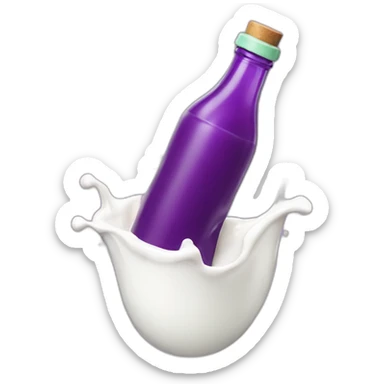 Milk pouring out of brinjal sticker