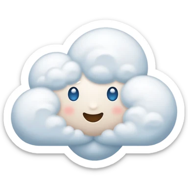 white puff object sticker