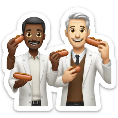 Two man who really love sausages  sticker