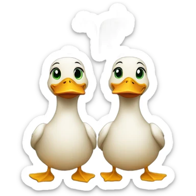 Two ducks on a plane sticker