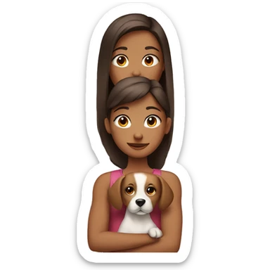 girl with dog sticker